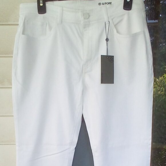 ⛳G/FORE Essential 5 Pocket SNO White Straight Leg Pants Size:10 NWT - Picture 3 of 16